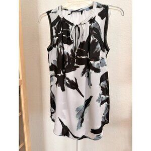 Simply Vera Vera Wang Women Floral Round Neck Drawstrings Sleeveless Top. Sz. XS
